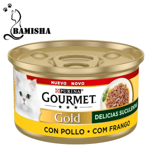 کنسرو گربه گلد گورمت با طعم فیله مرغ در سس وزن 85 گرم