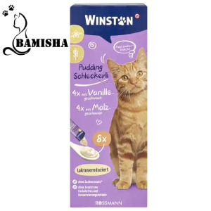 بستنی گربه وینستون با طعم پودینگ وانیل و مالت پک 8 عددی
