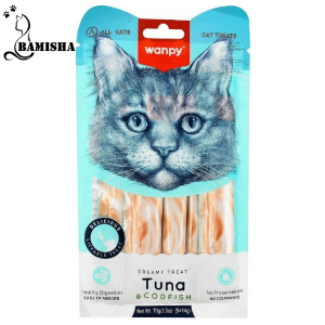 بستنی گربه ونپی با طعم ماهی تن و ماهی کاد بسته 5 عددی
