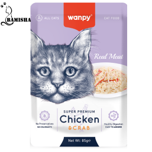 پوچ گربه ونپی با طعم مرغ و خرچنگ وزن 85 گرم