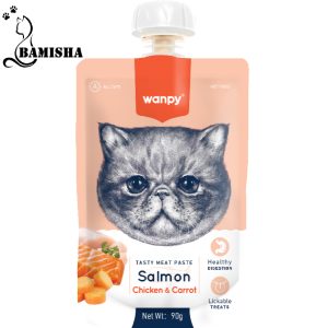 پودینگ گربه ونپی با طعم سالمون مرغ و هویج وزن 90 گرم