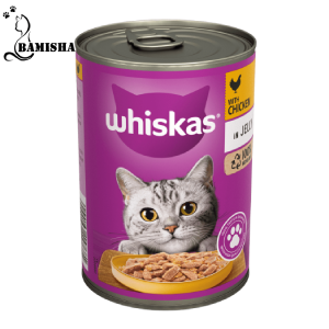 کنسرو گربه ویسکاس با طعم مرغ در ژله وزن 400گرم