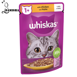 پوچ گربه ویسکاس با طعم مرغ در ژله وزن 85گرم